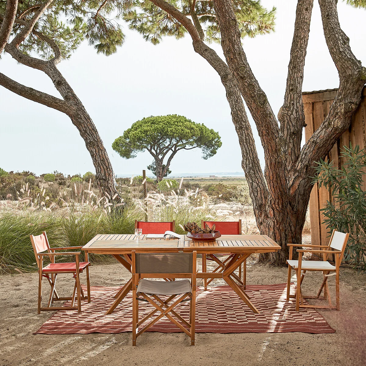 Acacia and Canvas Folding Table Armchair Alfred – image 6