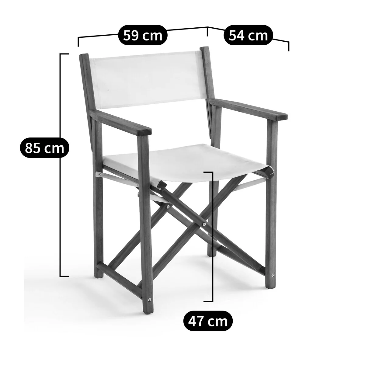 Acacia and Canvas Folding Table Armchair Alfred – image 7