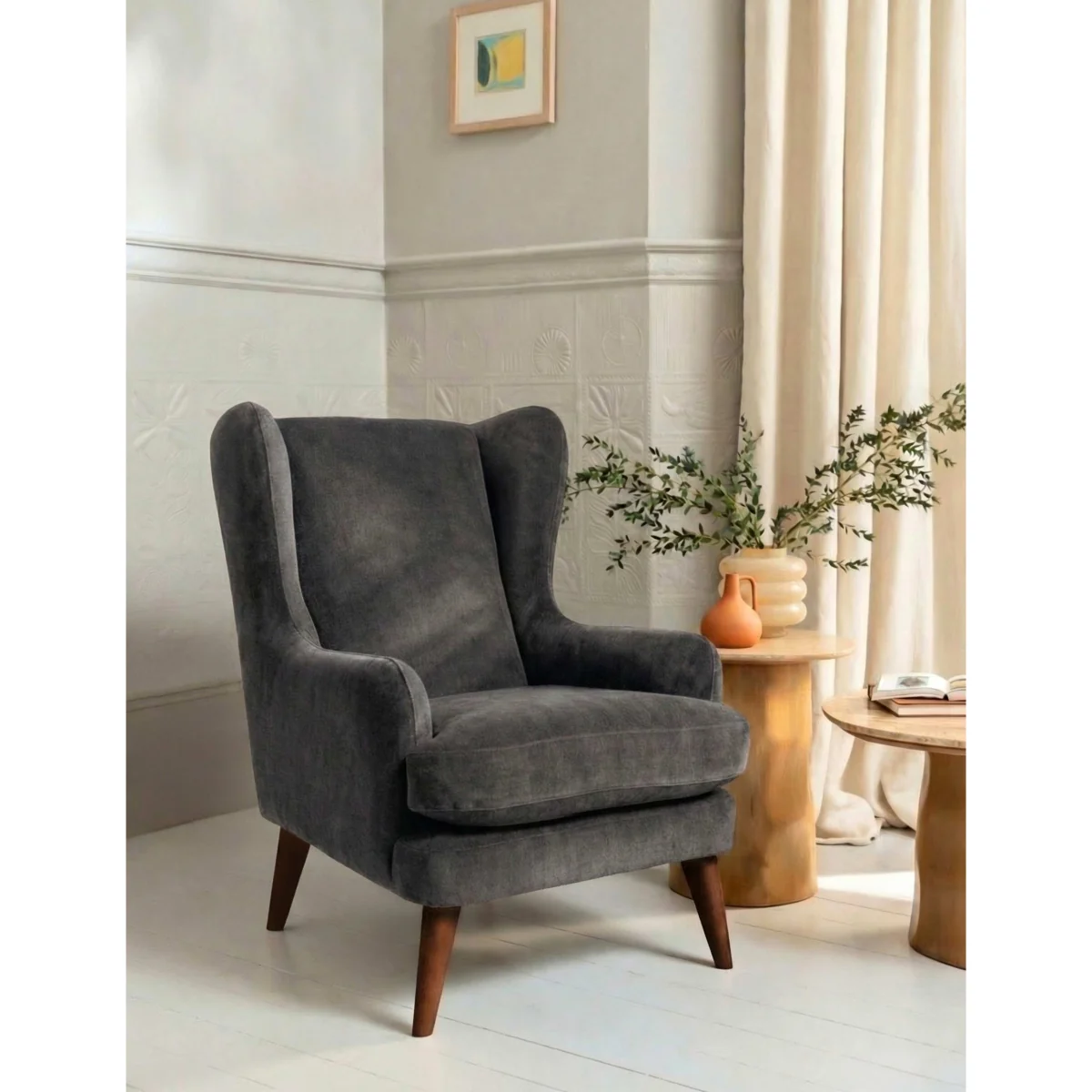 BARKER AND STONEHOUSE Sven Chenille Armchair Dark Orange – image 2