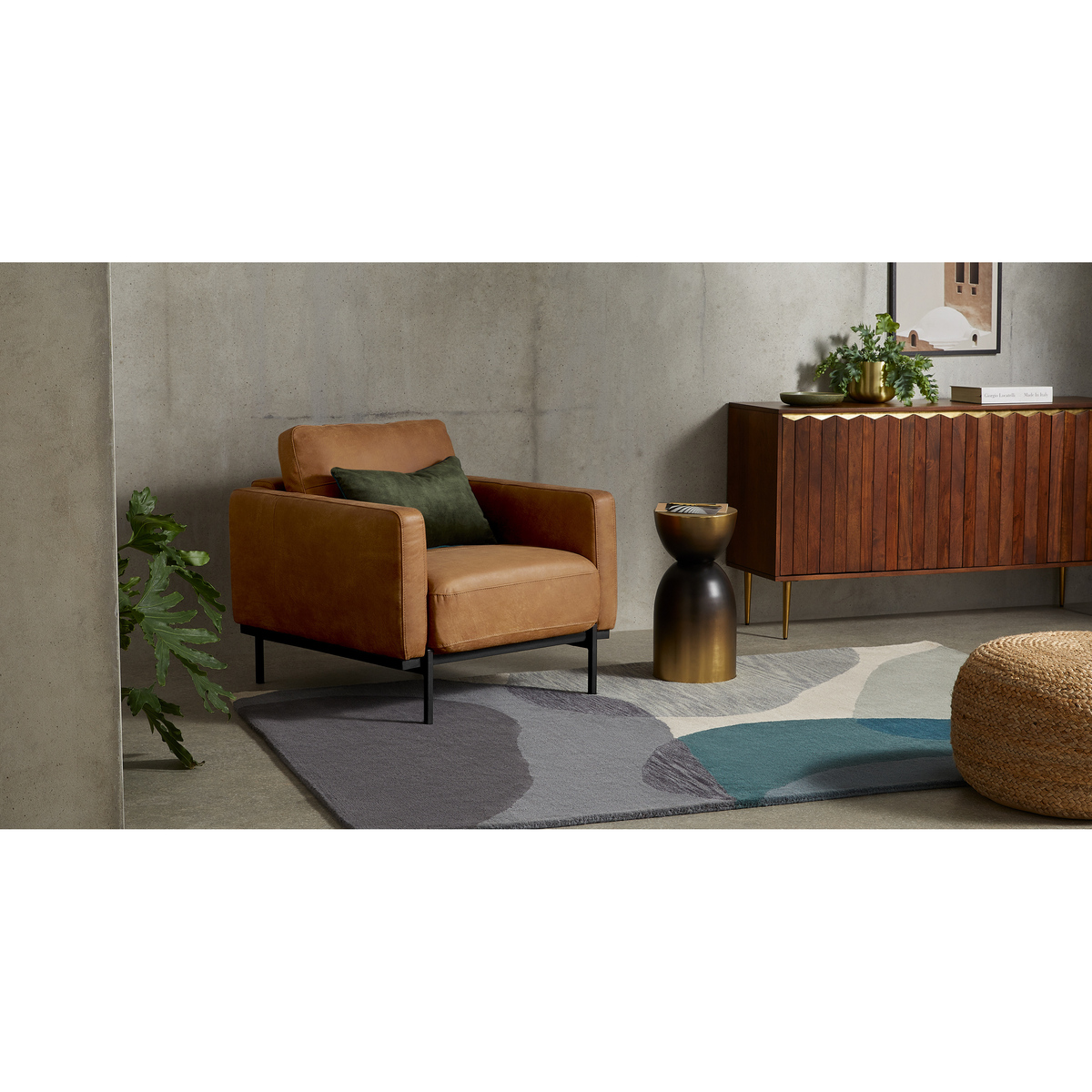 Jarrod Armchair, Outback Tan Leather – image 3