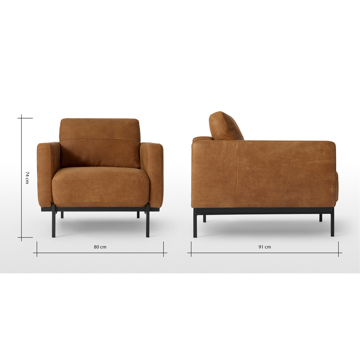 Jarrod Armchair, Outback Tan Leather – image 8