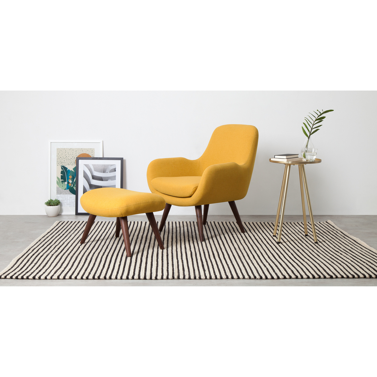 Moby Accent Armchair and Footstool, Yolk Yellow – image 3