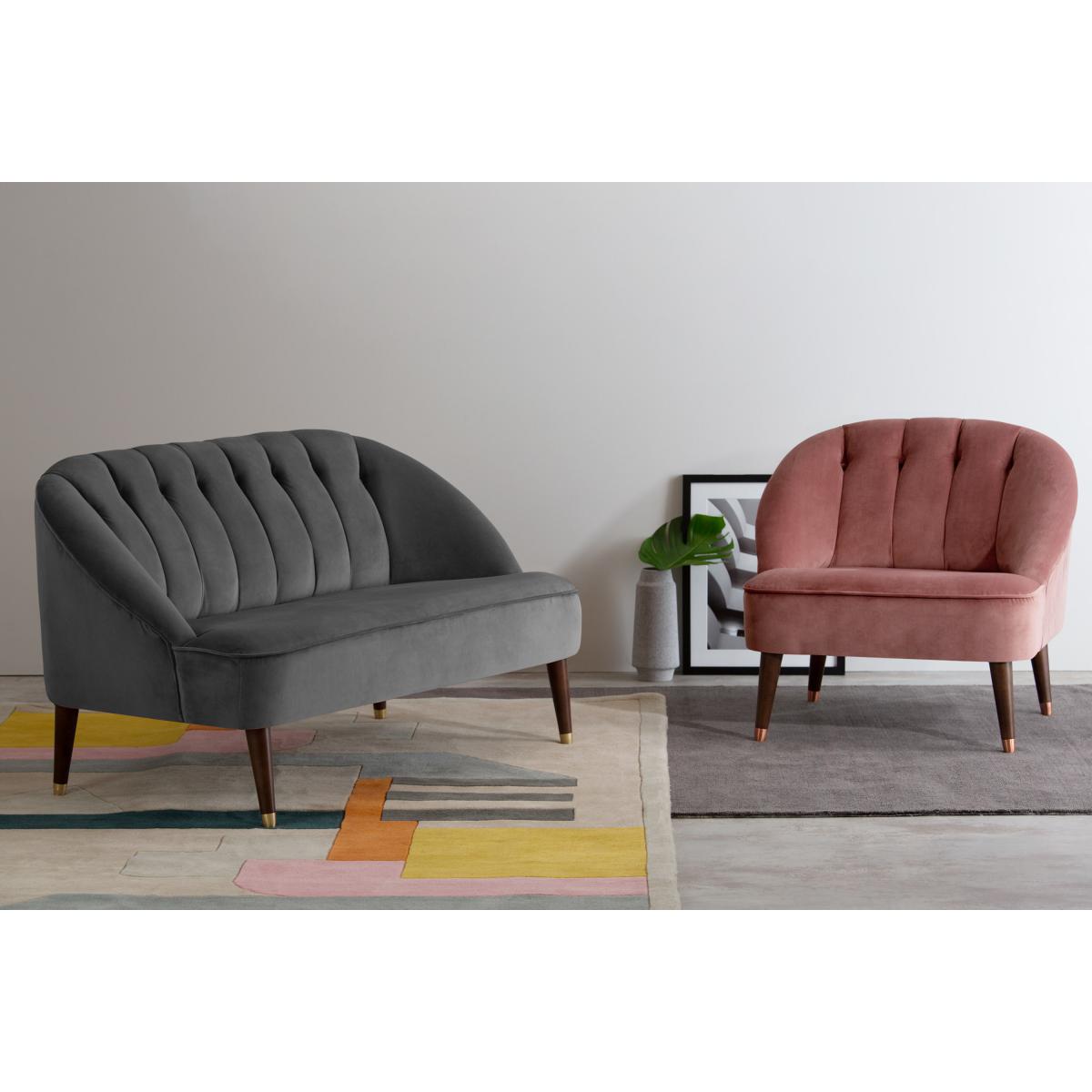 Margot Accent Armchair, Old Rose Recycled Velvet – image 4