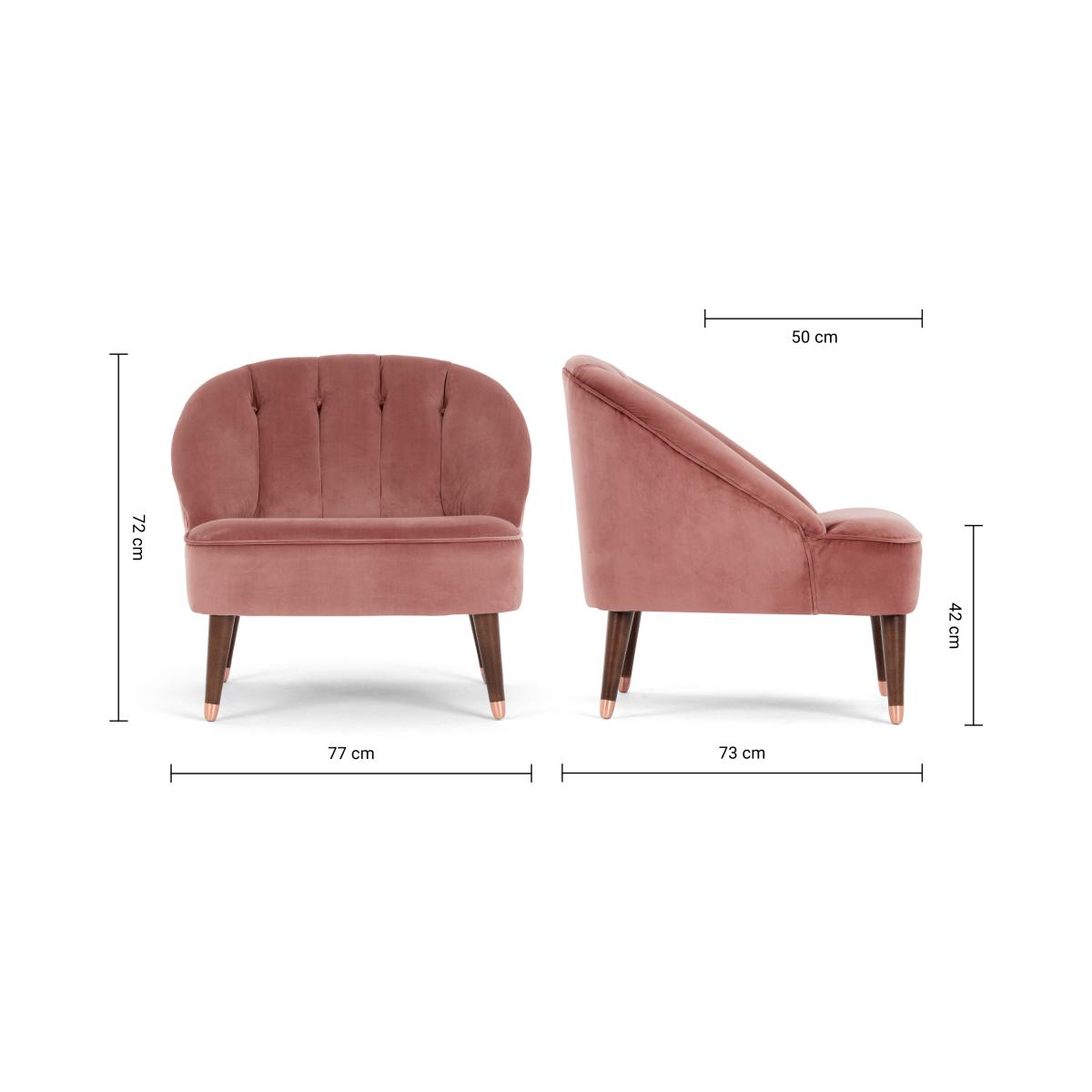 Margot Accent Armchair, Old Rose Recycled Velvet – image 9