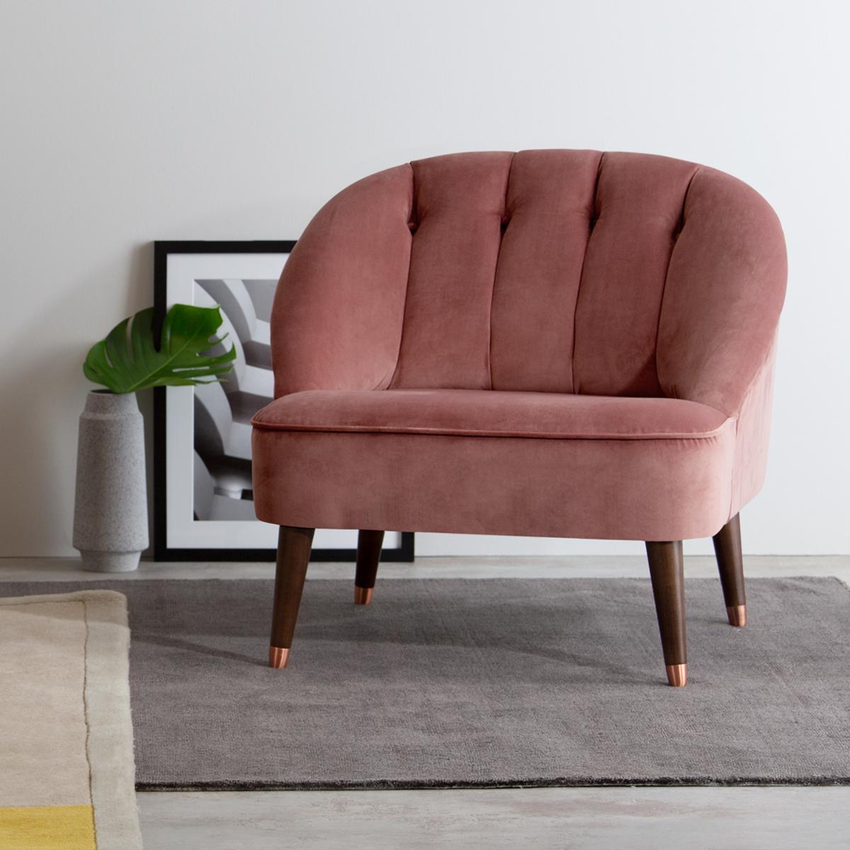 Margot Accent Armchair, Old Rose Recycled Velvet – image 10