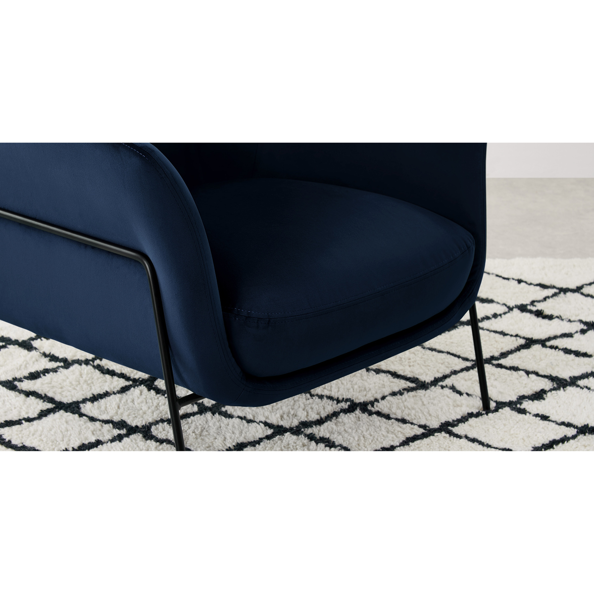 Lucie Accent Armchair, Archie Blue Velvet – image 4