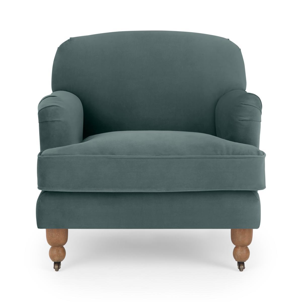 Orson Small Armchair, Marine Green Velvet – image 2