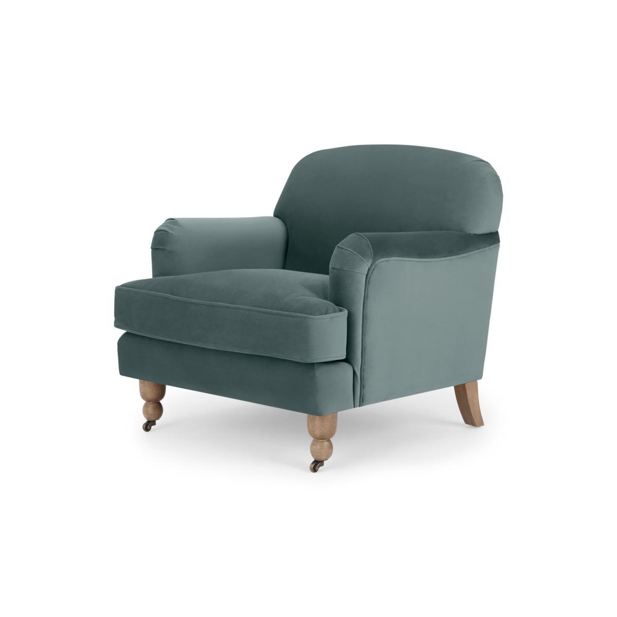 Orson Small Armchair, Marine Green Velvet – image 3