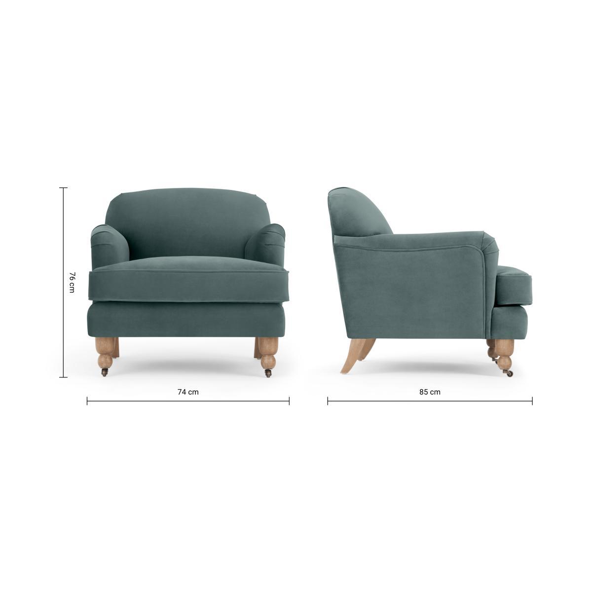 Orson Small Armchair, Marine Green Velvet – image 9