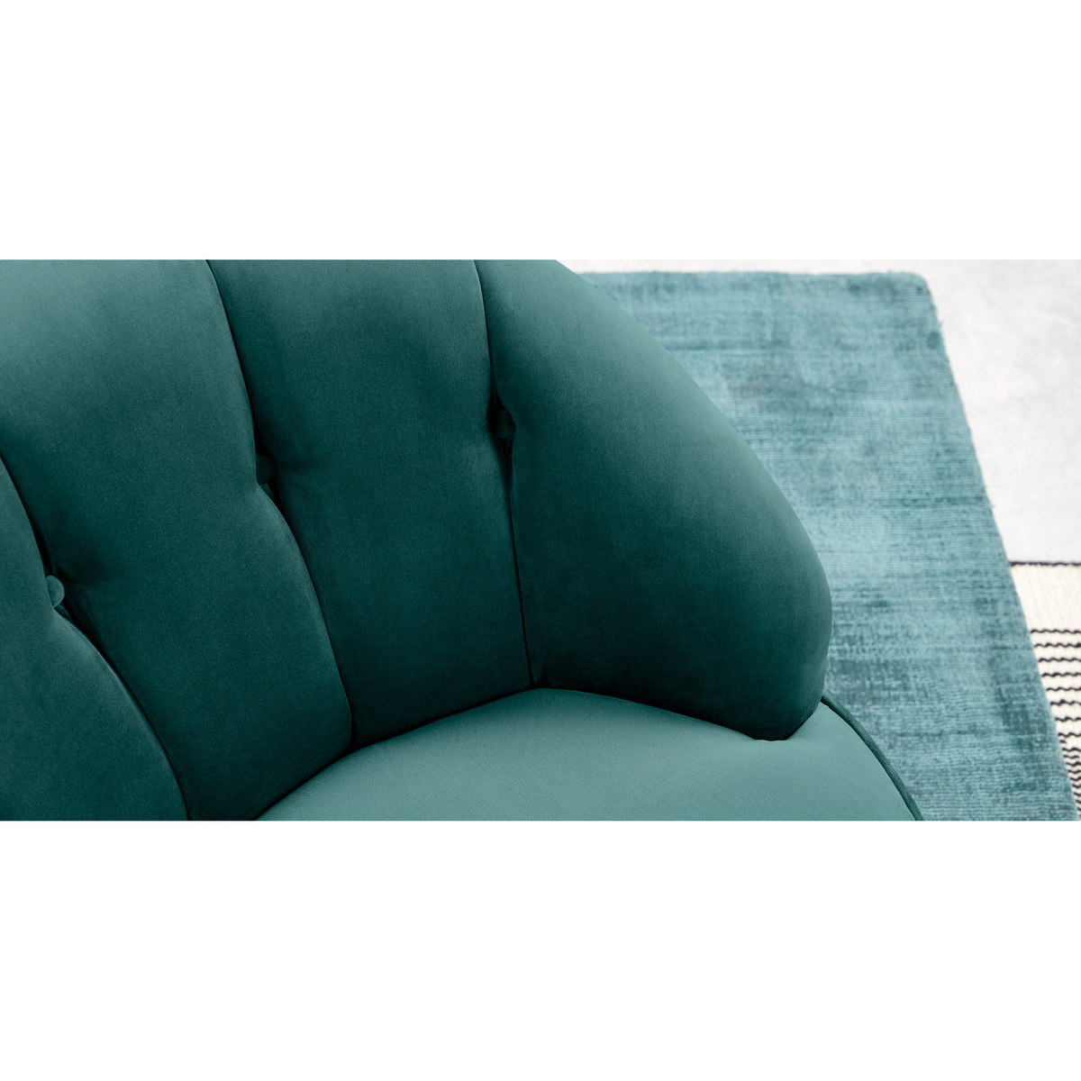 Margot Swivel Accent Armchair, Peacock Blue Velvet – image 4