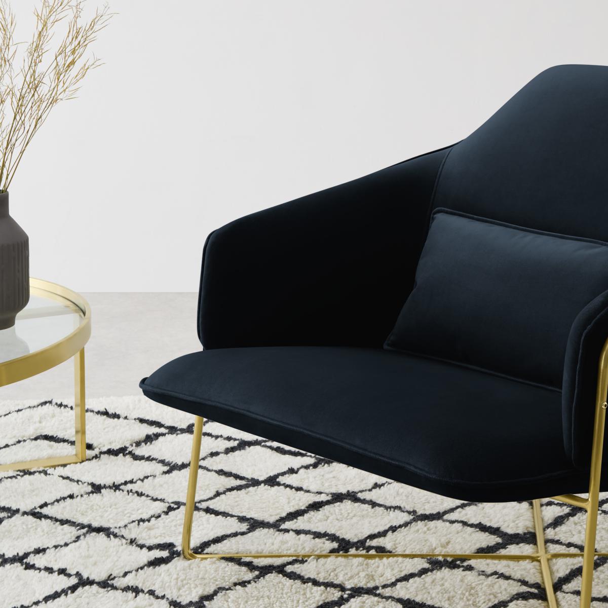 Stanley Accent Armchair, Moonlight Blue Recycled Velvet – image 13