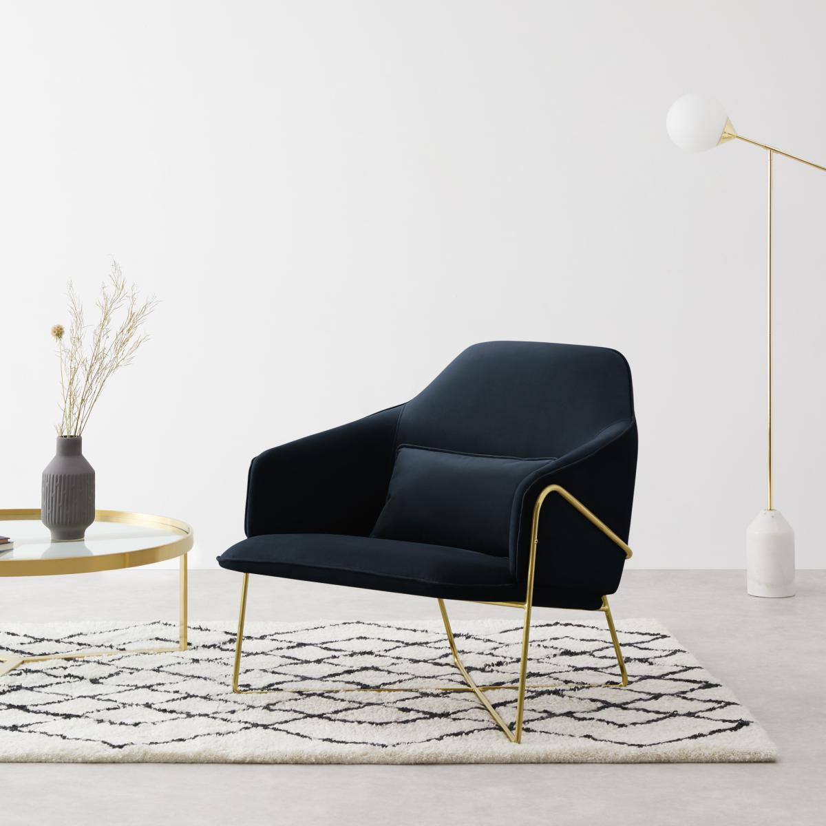 Stanley Accent Armchair, Moonlight Blue Recycled Velvet – image 10