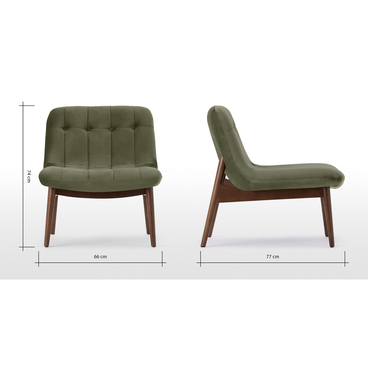 Halbert Accent Armchair, Sycamore Green Velvet – image 8