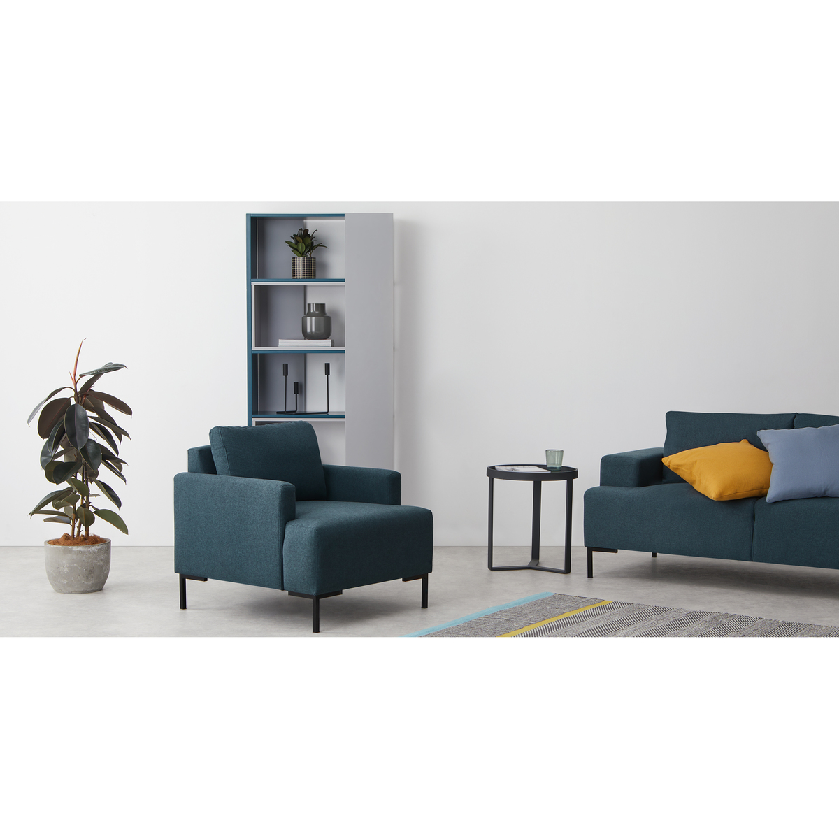 MADE Essentials Oskar Armchair, Aegean Blue – image 3