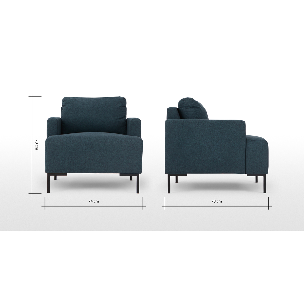 MADE Essentials Oskar Armchair, Aegean Blue – image 7