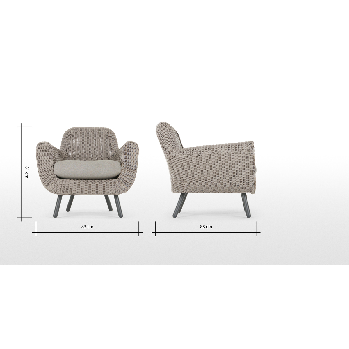 Jonah Garden Armchair, Light Grey – image 7