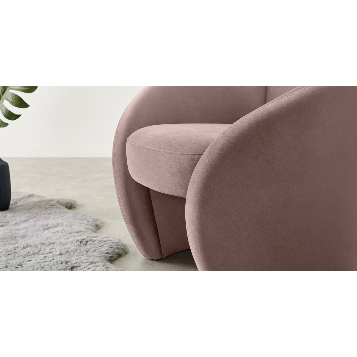 Abigail Accent Armchair, Pearl Pink Velvet – image 4
