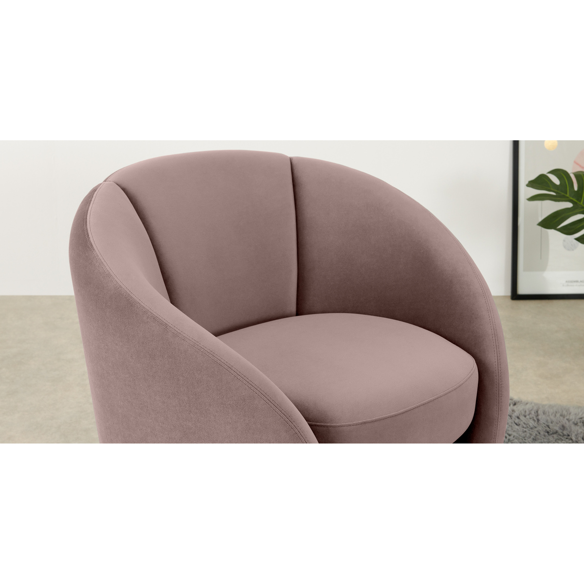 Abigail Accent Armchair, Pearl Pink Velvet – image 6