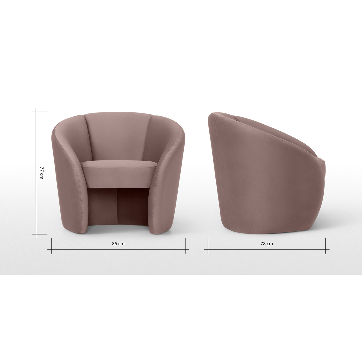 Abigail Accent Armchair, Pearl Pink Velvet – image 9