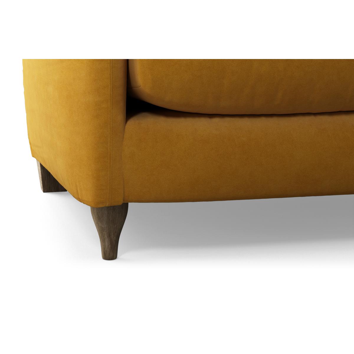 Sofia Armchair, Mustard Recycled Velvet with Light Wood Legs – image 7