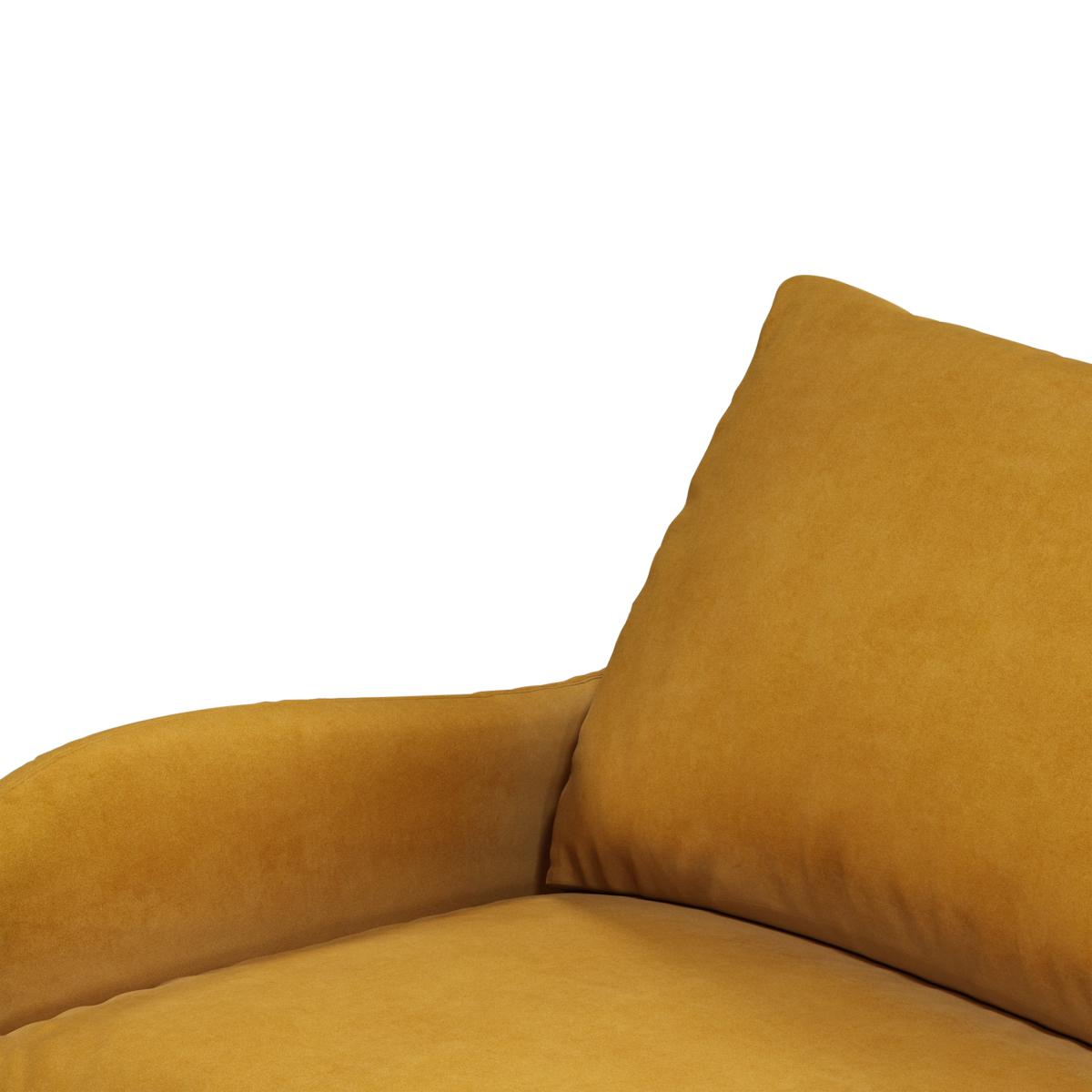 Sofia Armchair, Mustard Recycled Velvet with Light Wood Legs – image 9