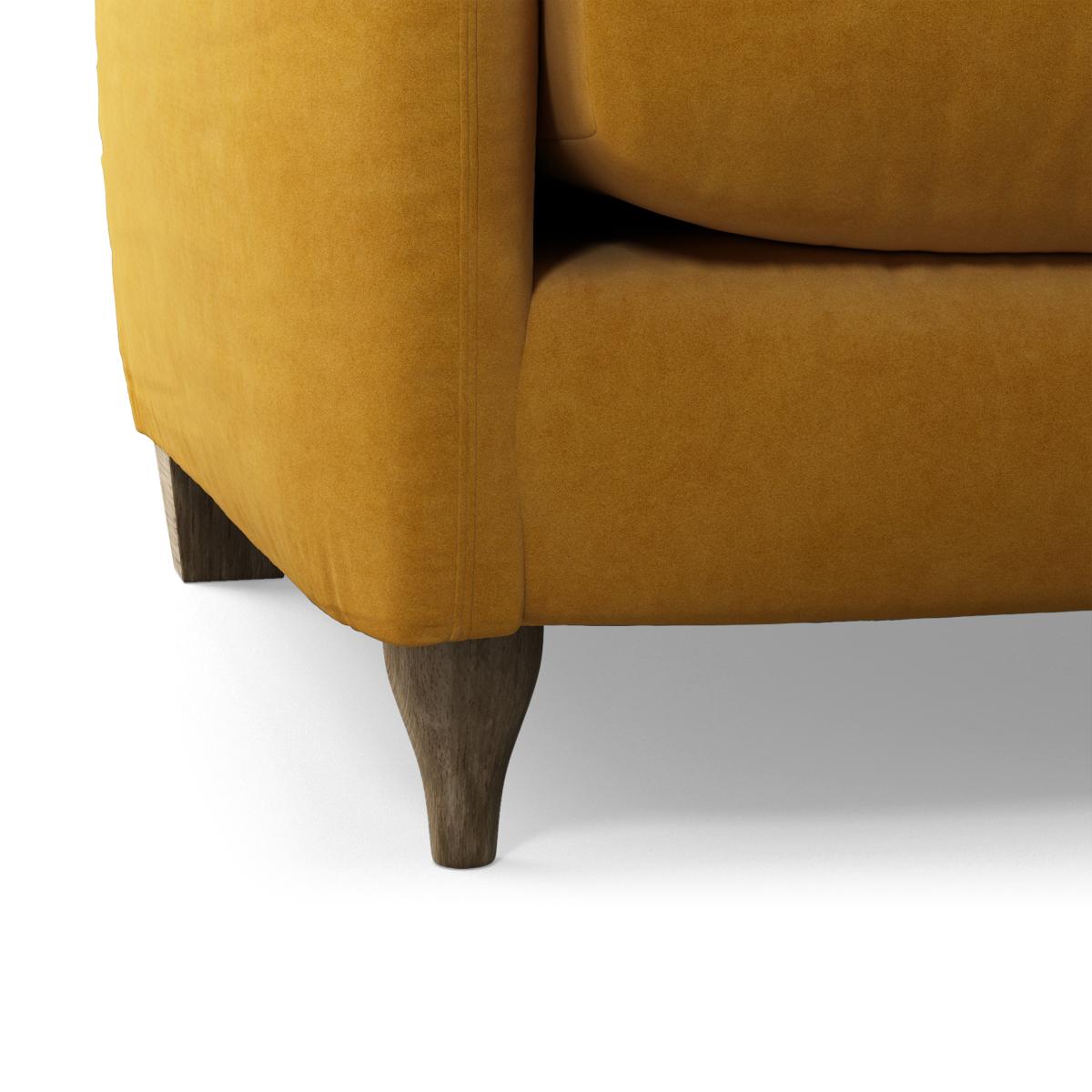 Sofia Armchair, Mustard Recycled Velvet with Light Wood Legs – image 10