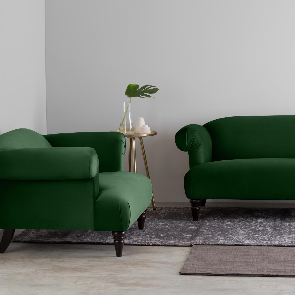 Claudia Loveseat, Forest Green Recycled Velvet – image 11