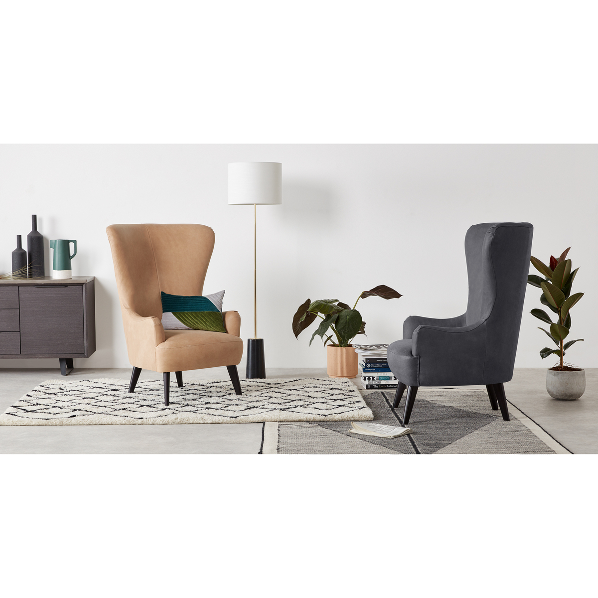 Bodil Accent Armchair, Grey Leather – image 7