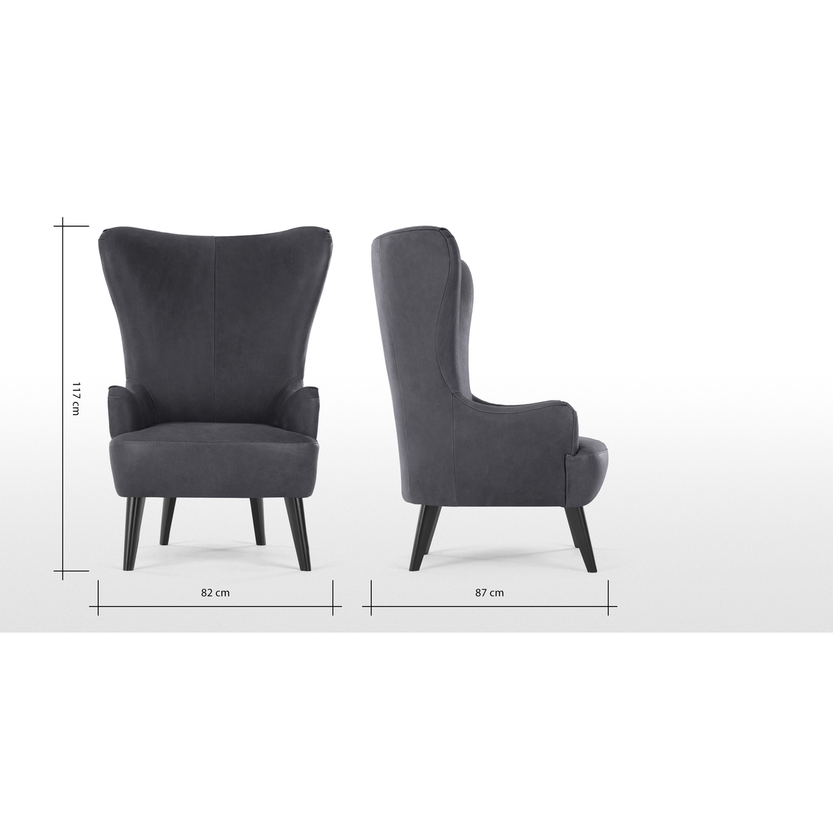 Bodil Accent Armchair, Grey Leather – image 9