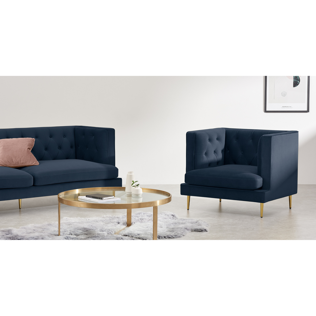 Goswell Armchair, Sapphire Blue Velvet – image 7