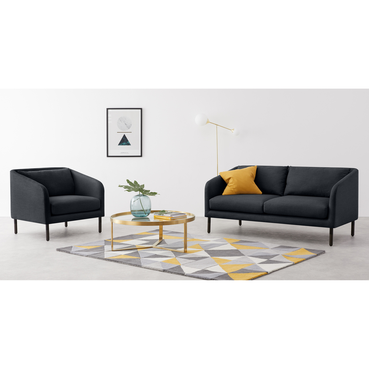 Merrick Armchair, Denim Dark Blue Weave – image 3