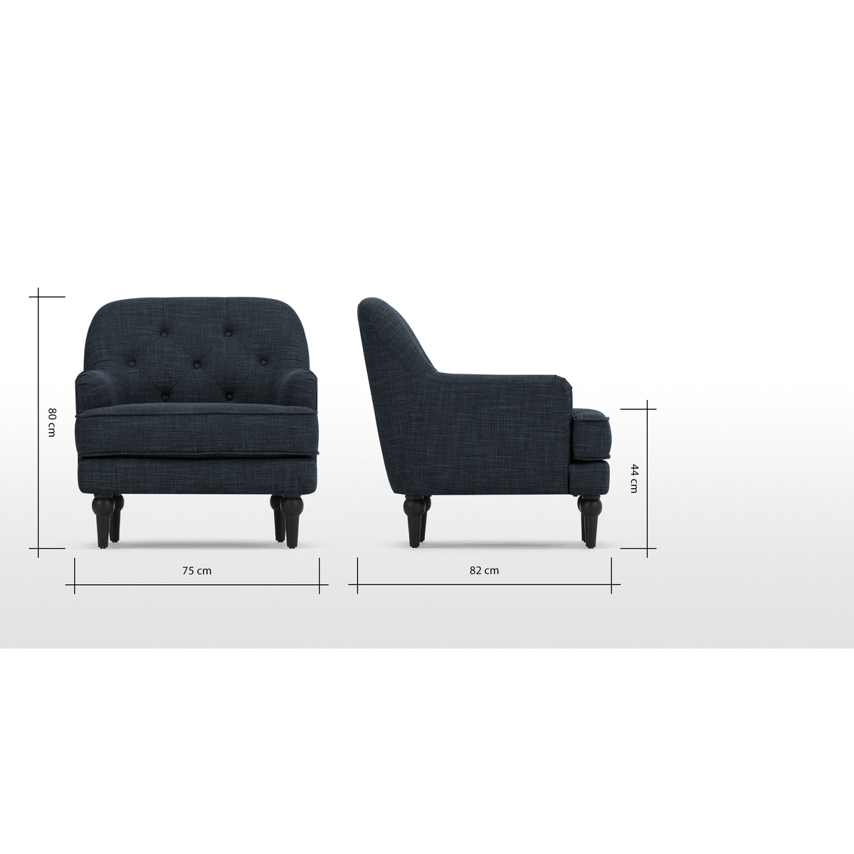 Flynn Armchair, Atlantic Blue Linen Mix – image 7