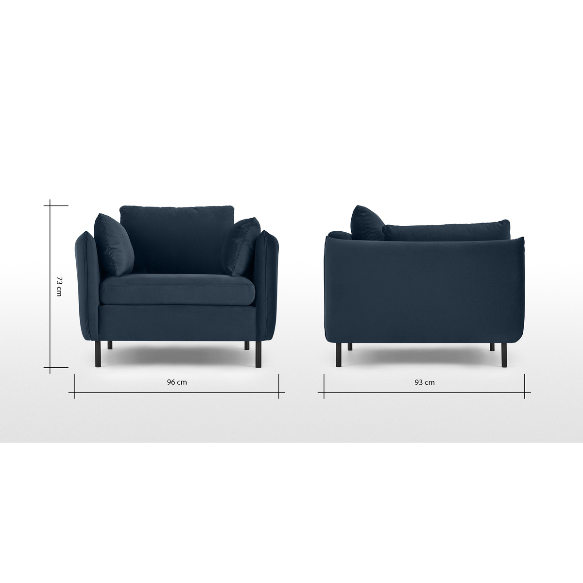 Vento Armchair, Sapphire Blue Velvet – image 8