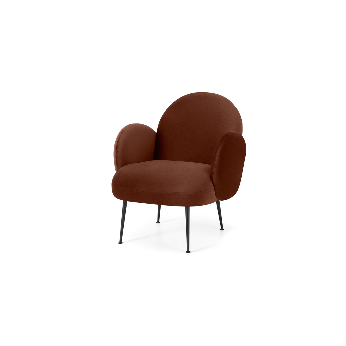 Bonnie Accent Armchair, Warm Caramel Velvet with Black Legs – image 2