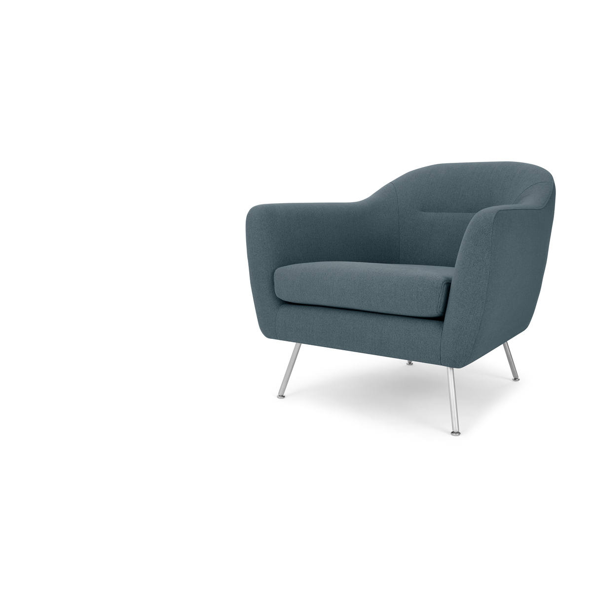 Reece Armchair, Mina Earl Blue with Metal Legs – image 2