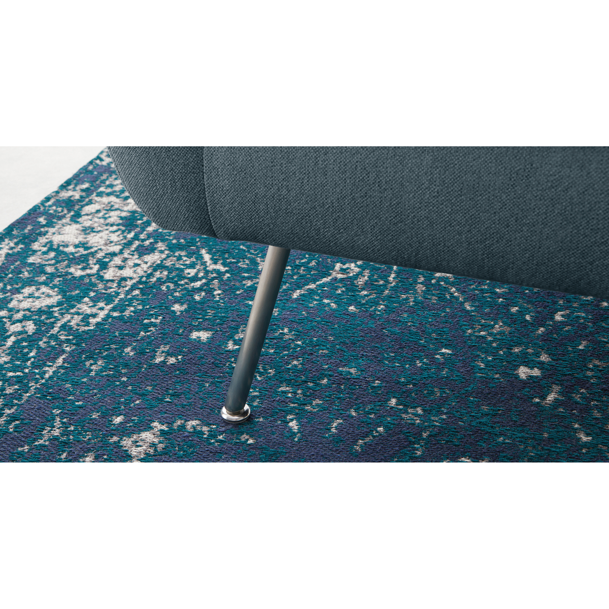 Reece Armchair, Mina Earl Blue with Metal Legs – image 4
