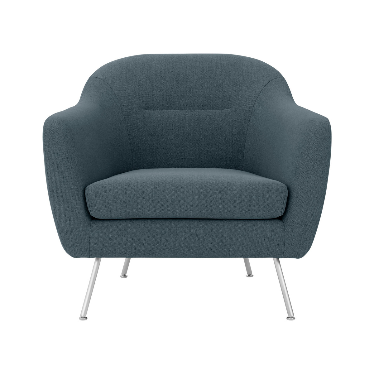 Reece Armchair, Mina Earl Blue with Metal Legs – image 1