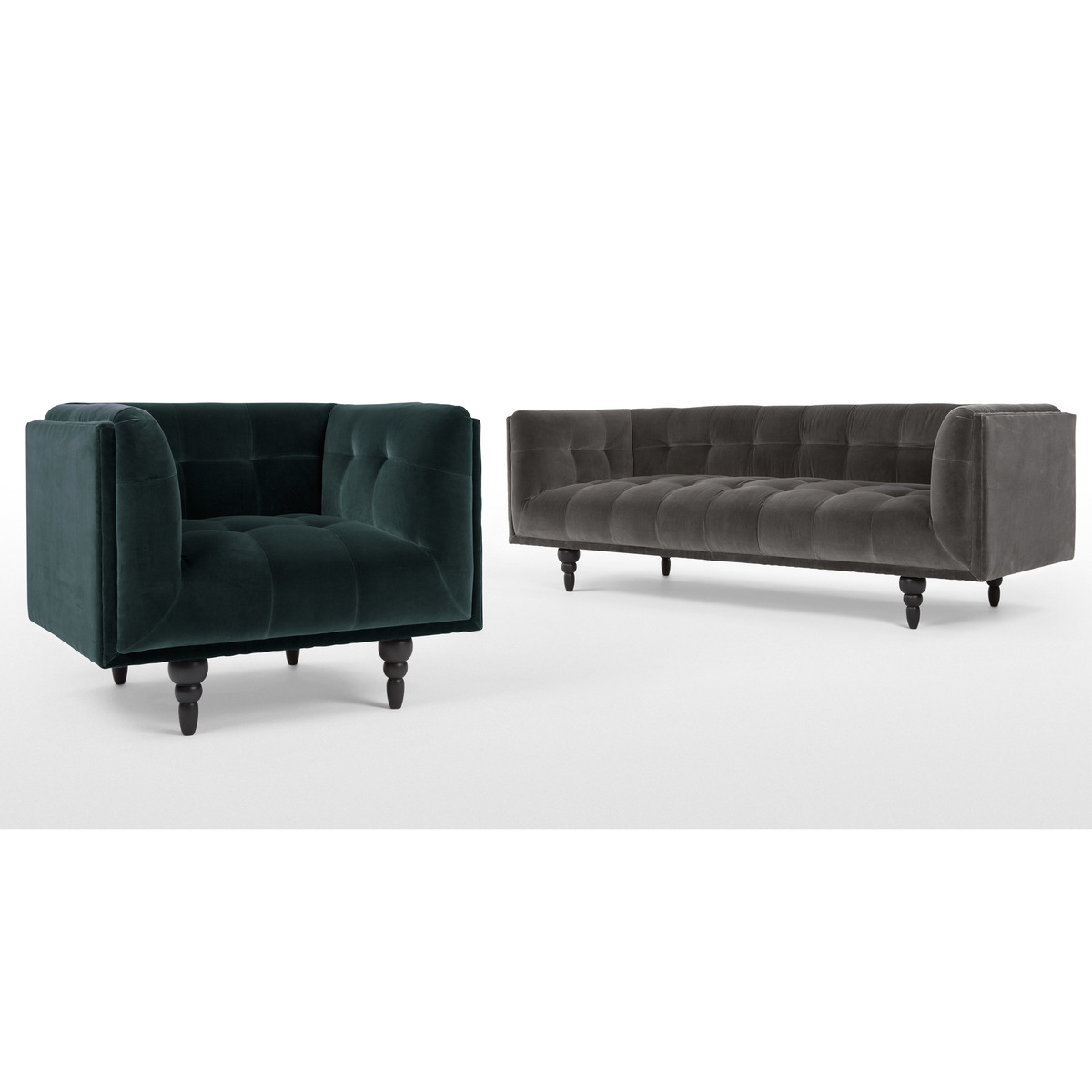 Connor Armchair, Navy Cotton Velvet – image 6