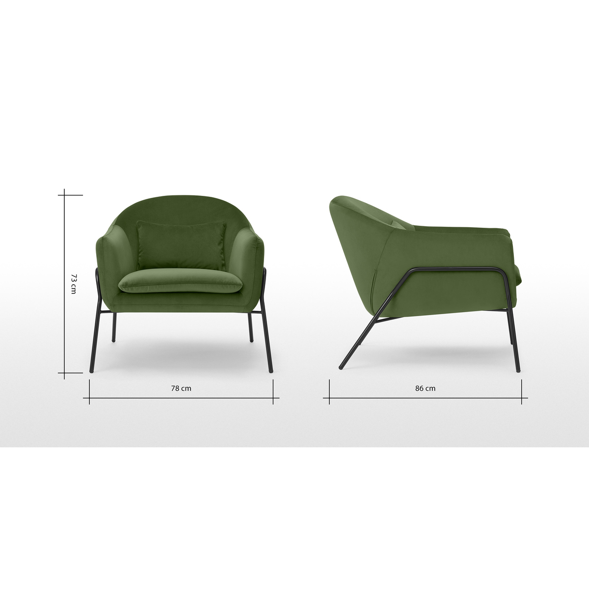 Irma Accent Armchair, Velvet Meadow Green – image 8