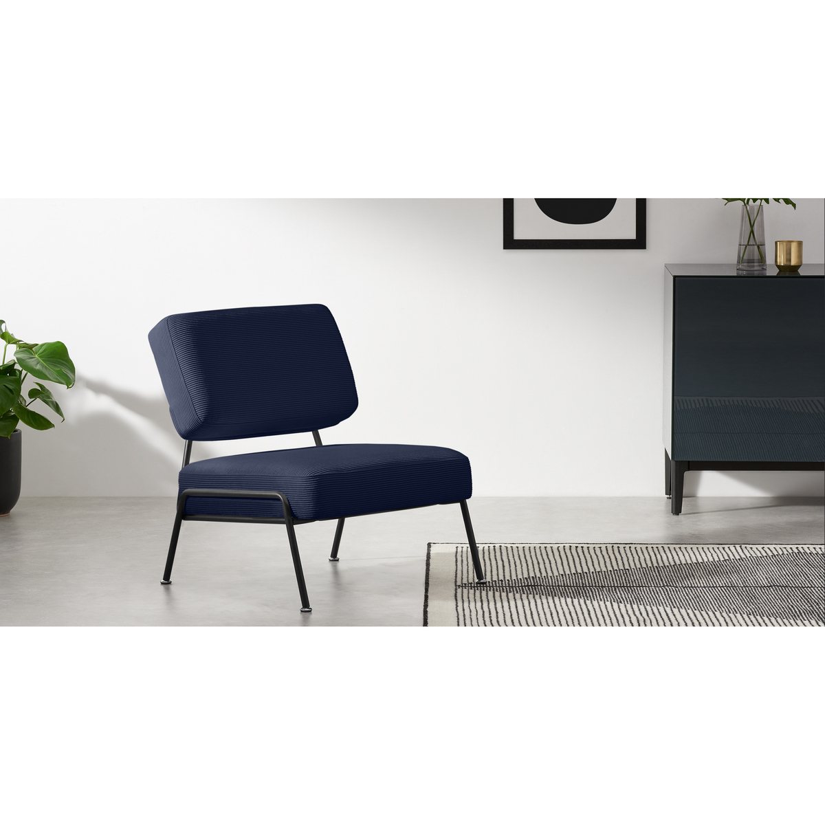 Knox Accent Armchair, Navy Corduroy Velvet – image 3
