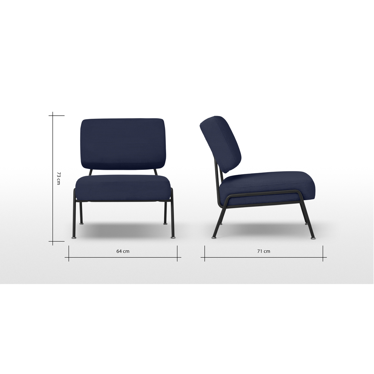 Knox Accent Armchair, Navy Corduroy Velvet – image 8