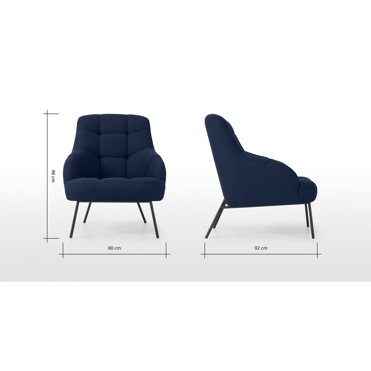 Howley Accent Armchair, Midnight Blue Weave – image 5