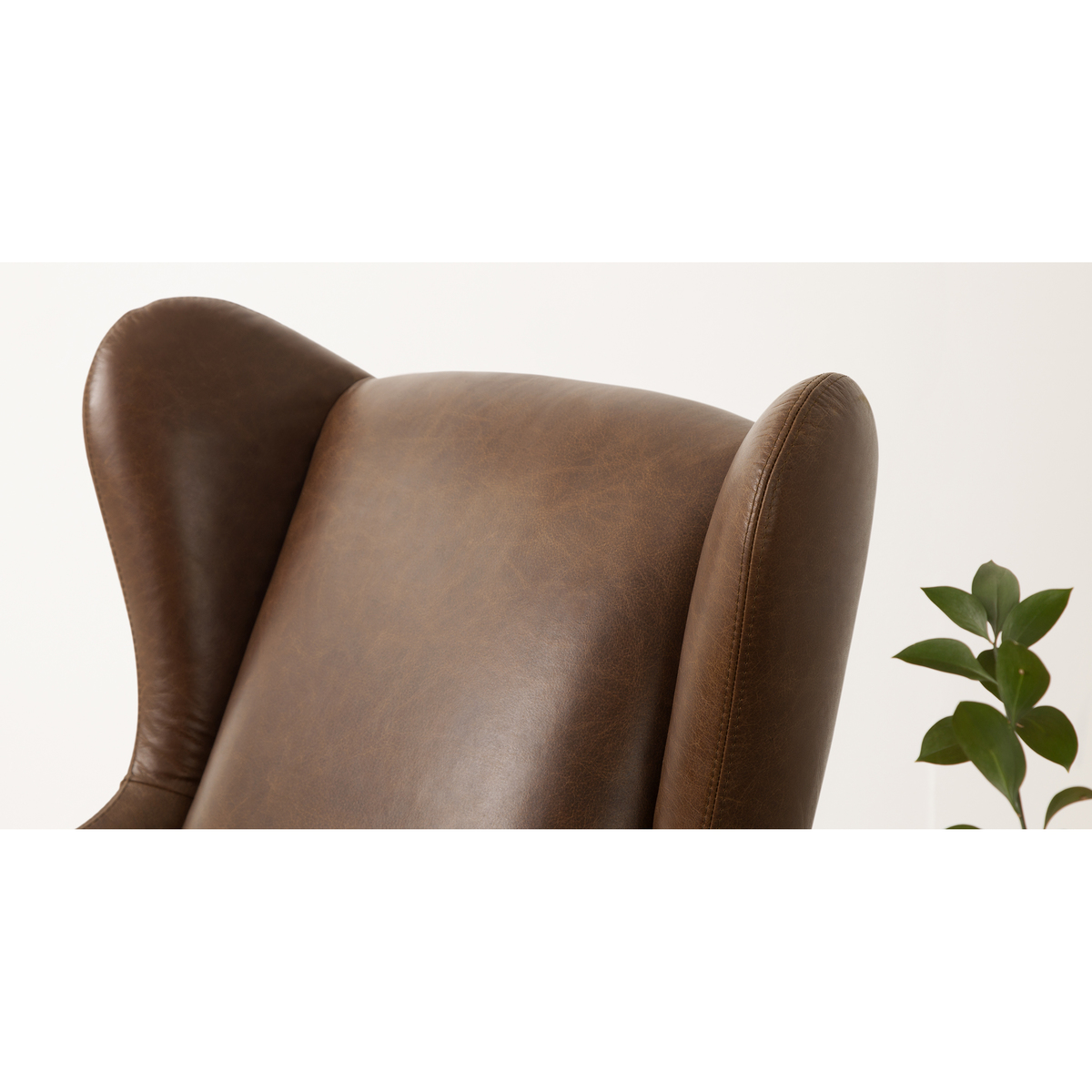Rubens Wingback Armchair, Cuba Brown Leather – image 3