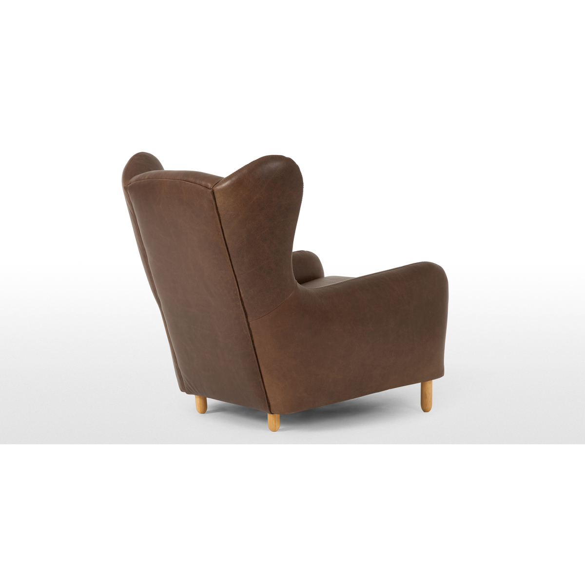 Rubens Wingback Armchair, Cuba Brown Leather – image 4
