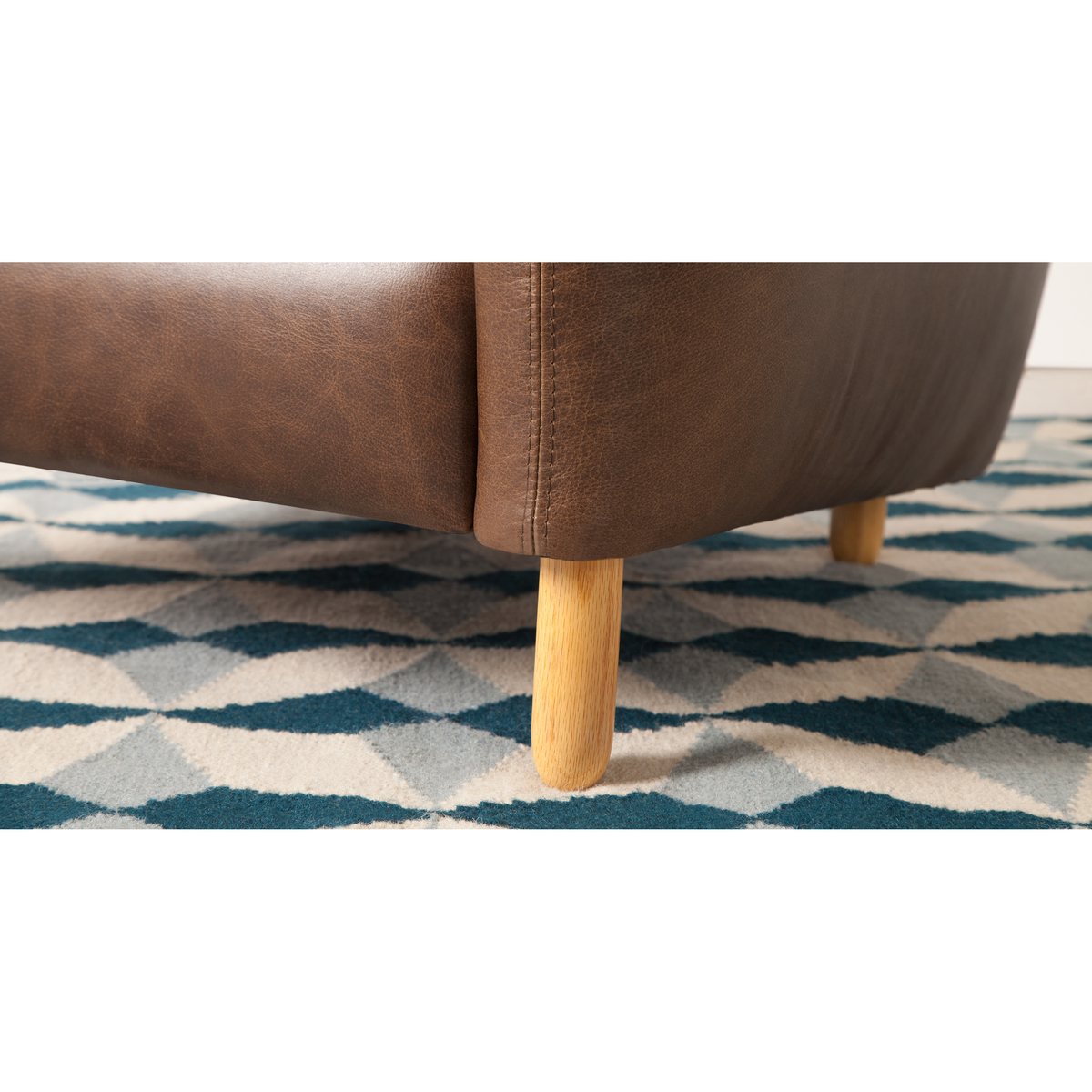 Rubens Wingback Armchair, Cuba Brown Leather – image 5