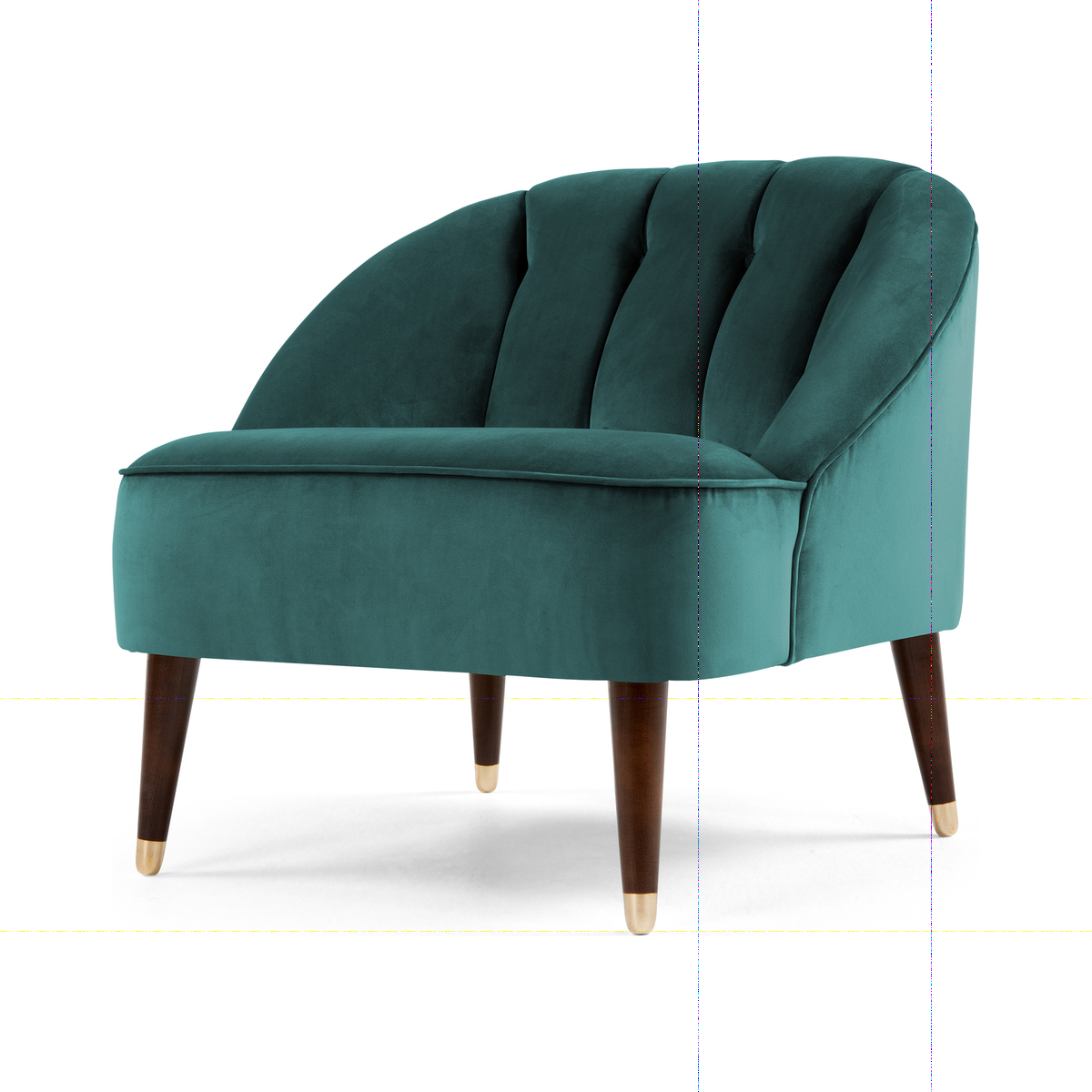 Margot Accent Armchair, Peacock Blue Velvet – image 1