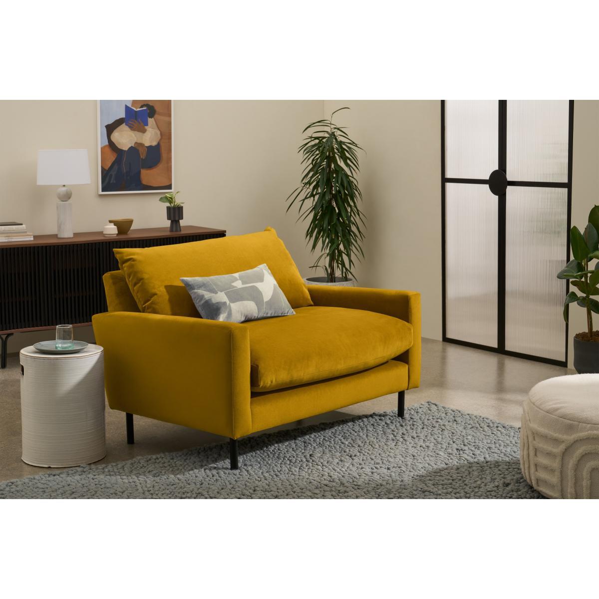 Russo Loveseat, Mustard Recycled Velvet – image 4