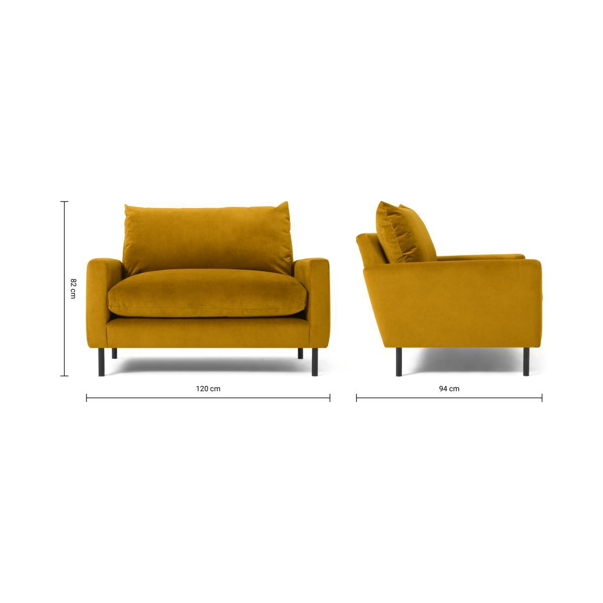 Russo Loveseat, Mustard Recycled Velvet – image 9