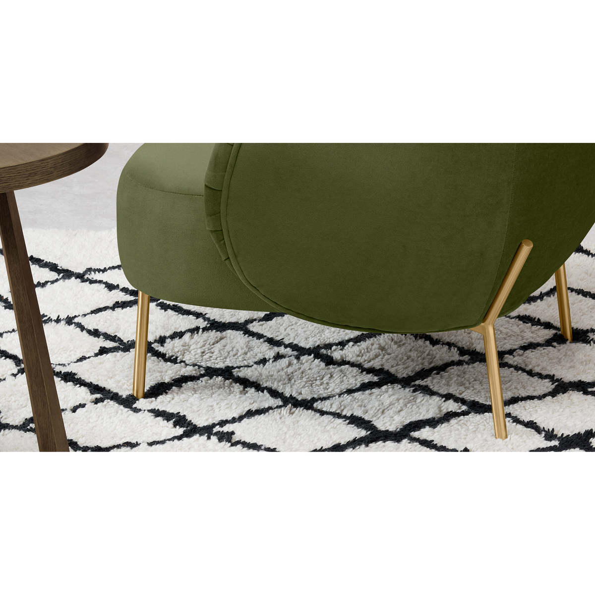 Ilana Accent Armchair, Fir Green Velvet – image 4