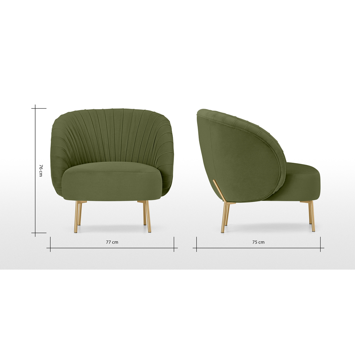 Ilana Accent Armchair, Fir Green Velvet – image 8